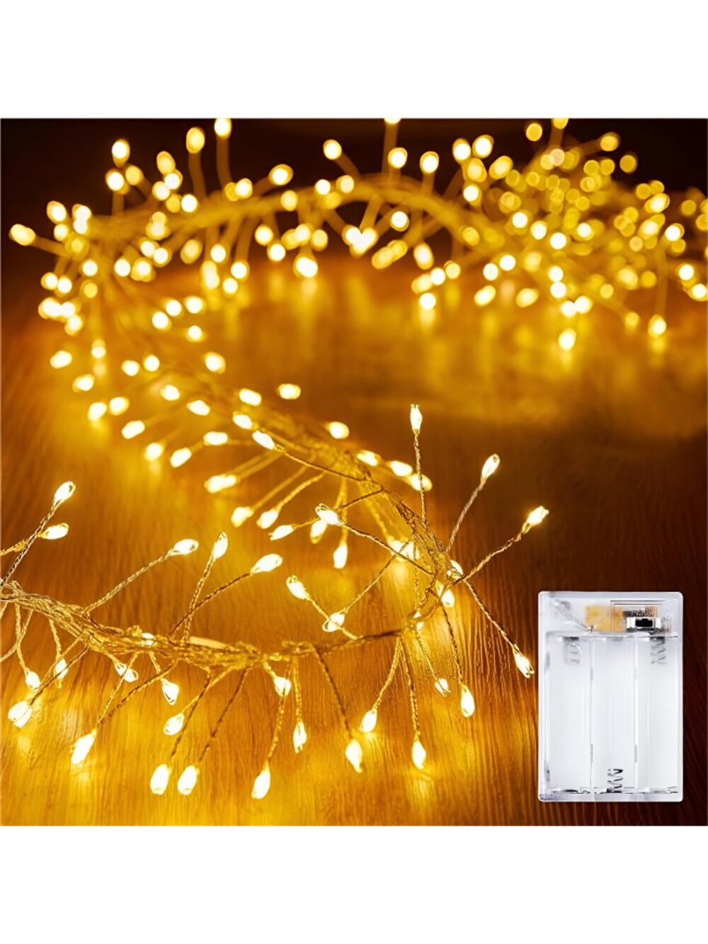 10Feet Battery Operated Fairy Lights 120LED Firecracker String Lights Waterproof